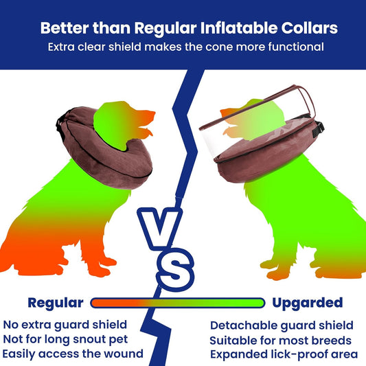 BARKLESS Inflatable Dog Cone for Large Dog to Stop Licking with Soft Guard