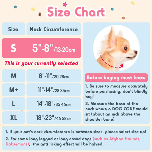 Inflatable Dog Pillow Cone Collar After Surgery, Donut Soft Neck Cone for Chihuahua Pomeranian Small Dogs, etc, Recovery E Collar to Stop Licking Pink