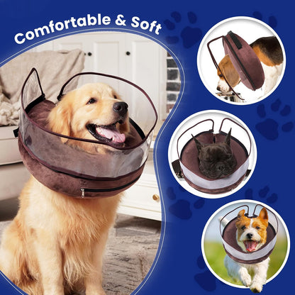 BARKLESS Inflatable Dog Cone for Large Dog to Stop Licking with Soft Guard