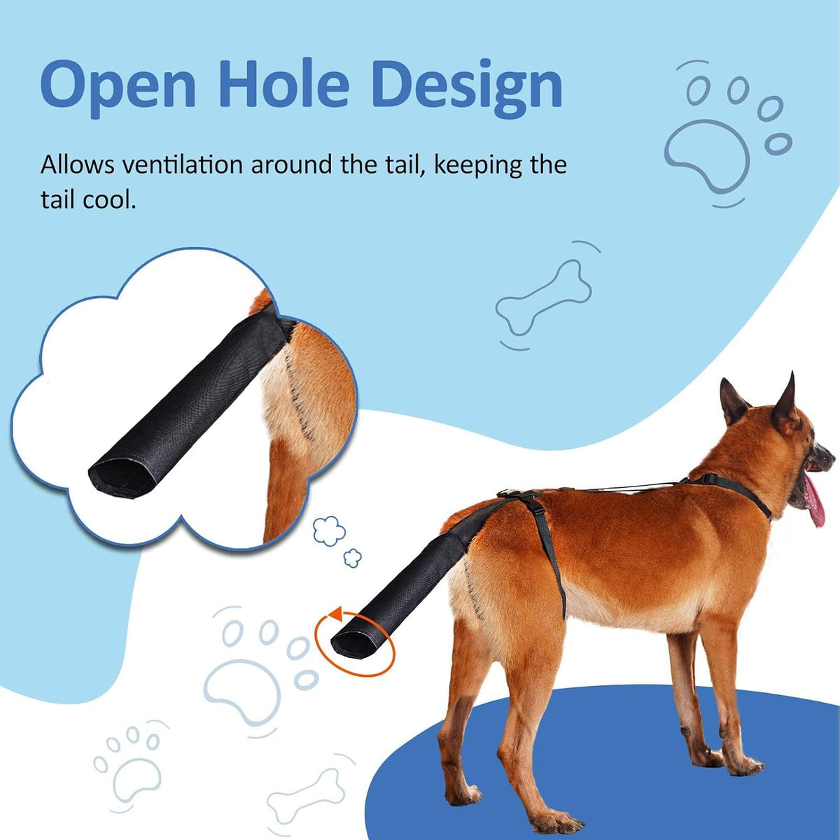 BARKLESS Dog Tail Protector, Dog Tail Wound Cover for Medium Large Dogs