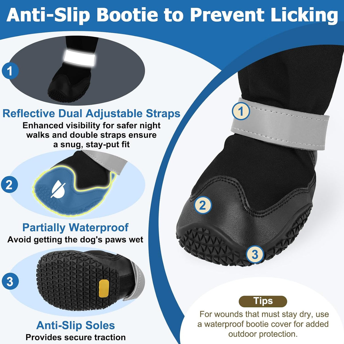 BARKLESS Dog Socks to Prevent Licking Paws, Leg Sleeve with Paw Protector