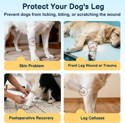 BARKLESS Dog Front Leg Sleeve to Prevent Licking, Soft Recovery Suit