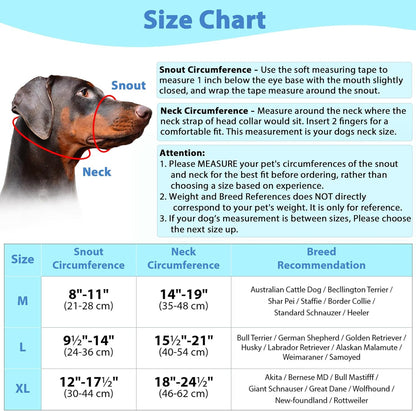 BARKLESS Soft Dog Head Collar, Patented Padded No Pull Head Halter, Training Nose Leash with Safety Link for Medium Large Dogs, Adjustable Muzzle Leash, Easy Control for Walking(Black, L)