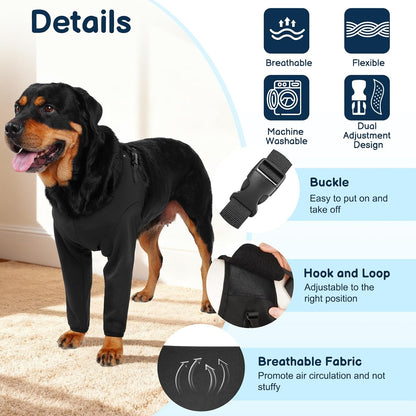 BARKLESS Dog Front Leg Sleeve to Prevent Licking, Soft Recovery Suit