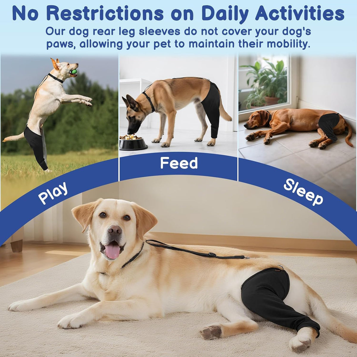 BARKLESS Single Dog Rear Leg Sleeve to Stop Licking, Suit for Post Surgery