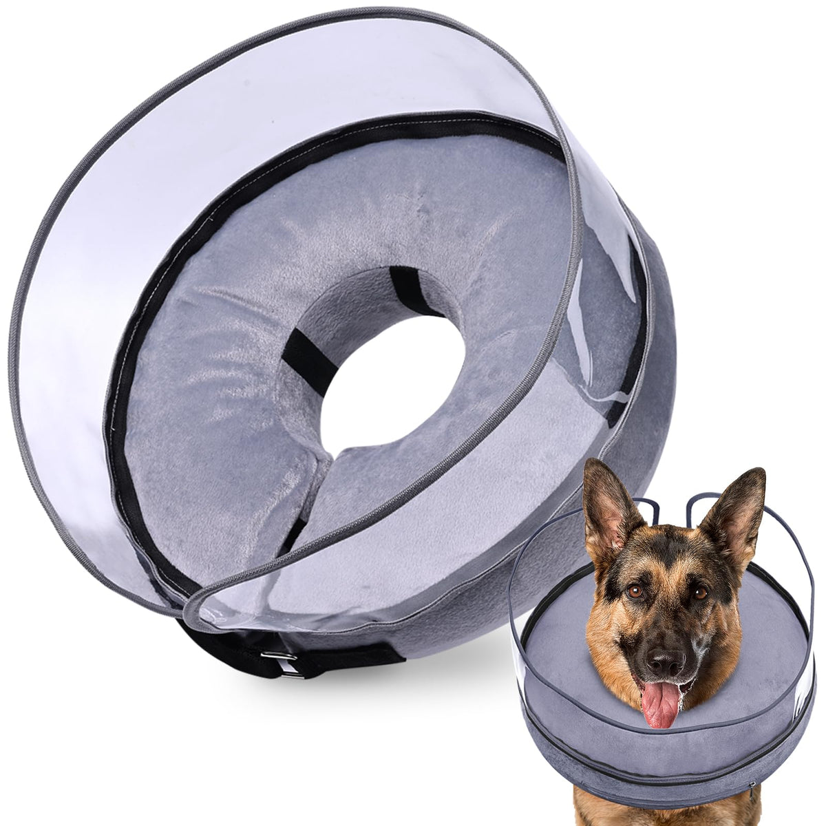 BARKLESS Inflatable Dog Cone for Large Dog to Stop Licking with Soft Guard