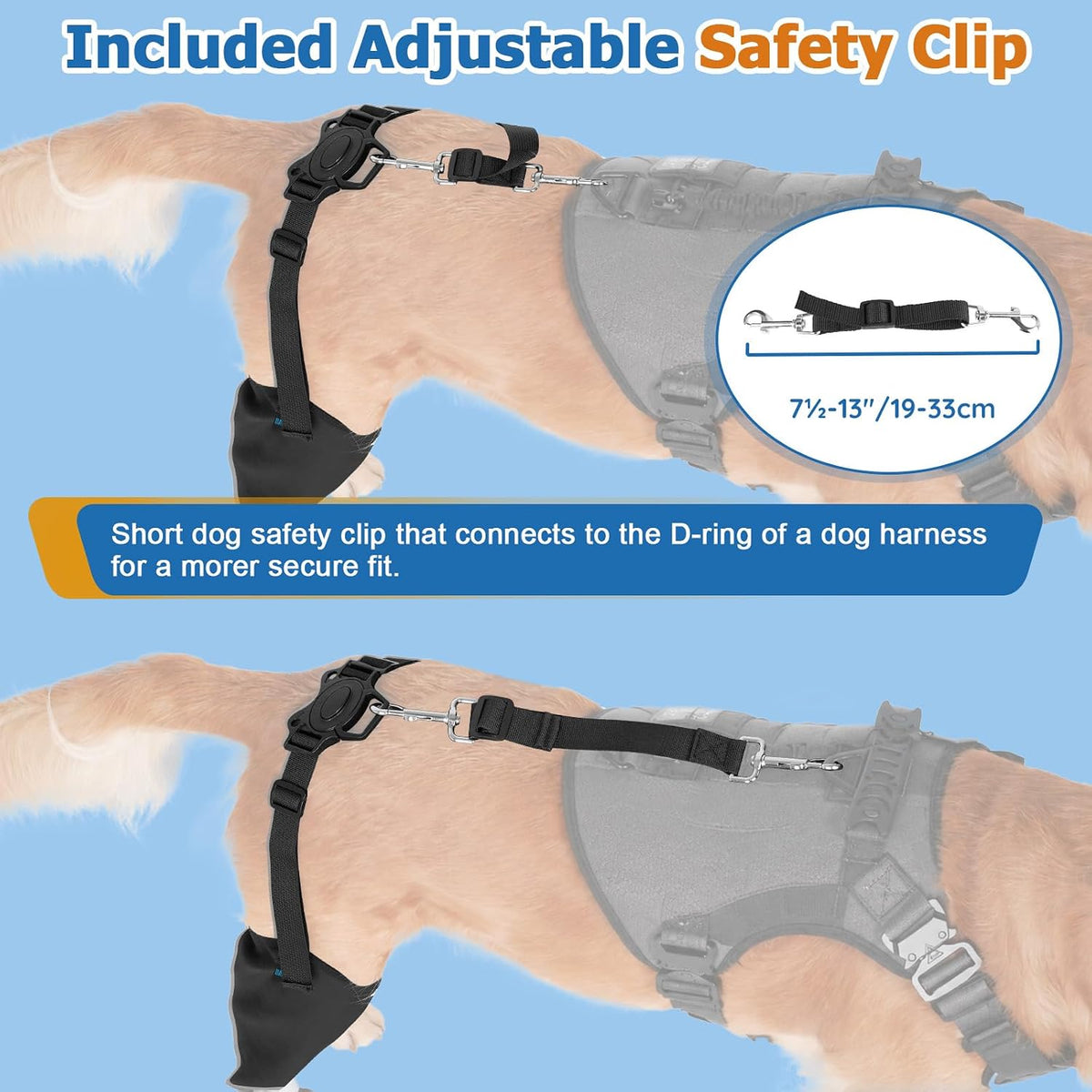 BARKLESS Rear Leg Sleeve with Paw Protector, Dog Bootie to Prevent Licking