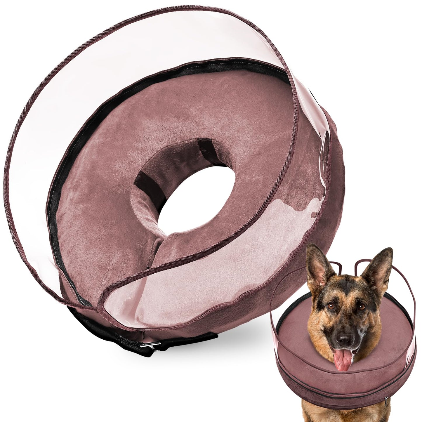 BARKLESS Dog Cone, Inflatable Dog Cone After Surgery for Large Breeds, Soft Surgery Collar with Enhanced Anti-Licking Guard Shield for Pets, Protective Donut Collar