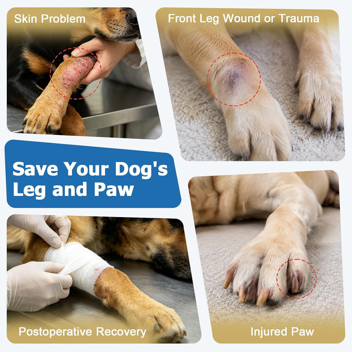 BARKLESS Dog Socks to Prevent Licking Paws, Leg Sleeve with Paw Protector