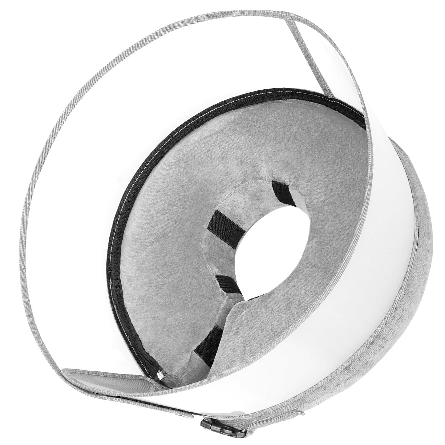 BARKLESS Inflatable Dog Cone, Soft Dog Donut Collar After Surgery, 2-in-1 Inflatable Collar with Detachable Anti-Licking Shield, Patented Donut Cone for Large Breeds to Stop Licking Wounds