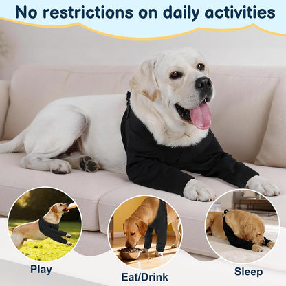 BARKLESS Dog Front Leg Sleeve to Prevent Licking, Soft Recovery Suit