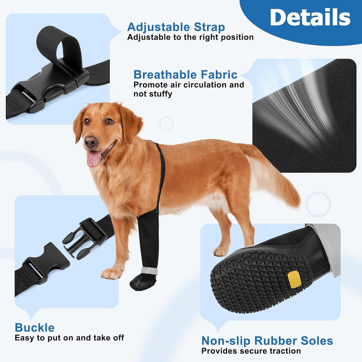 BARKLESS Dog Socks to Prevent Licking Paws, Leg Sleeve with Paw Protector