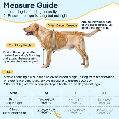 BARKLESS Dog Front Leg Sleeve to Prevent Licking, Soft Recovery Suit