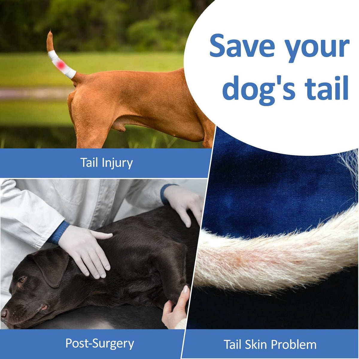 BARKLESS Dog Tail Protector, Dog Tail Wound Cover for Medium Large Dogs