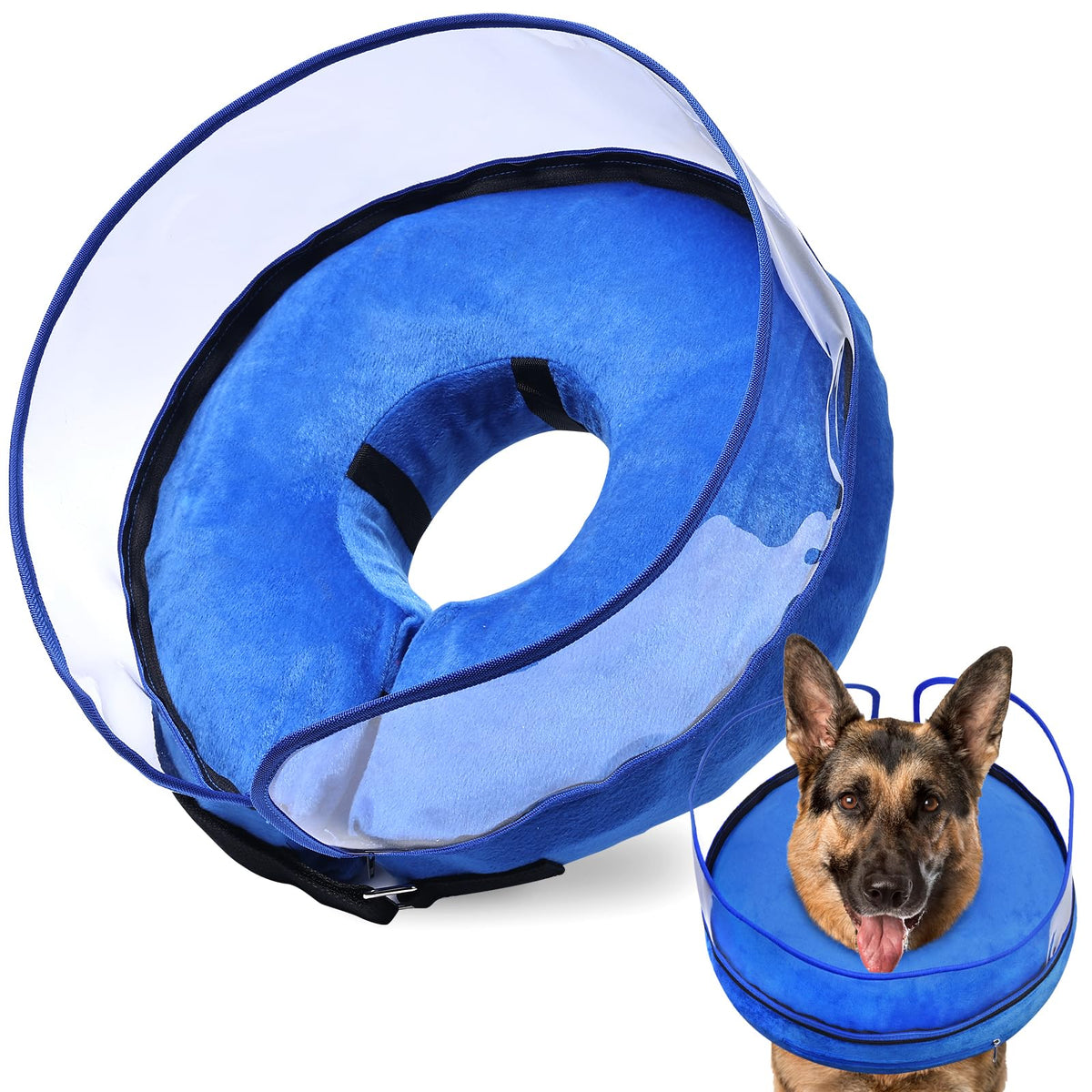 BARKLESS Inflatable Dog Cone for Large Dog to Stop Licking with Soft Guard