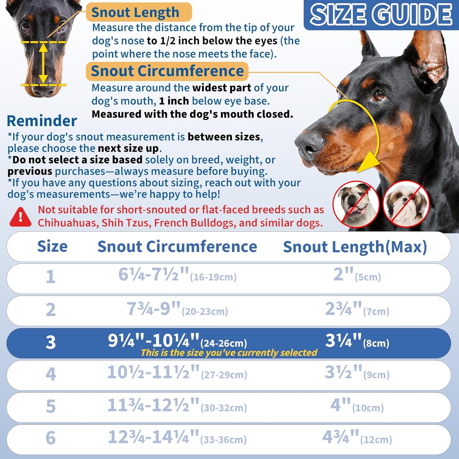 BARKLESS Dog Muzzle to Prevent Biting, Scavenging, Basket Muzzle for Large Medium Sized Dogs, Soft & Lightweight & Sturdy Mouth Cover with Removable Collar Loop for Training, Walking (Black, 3)