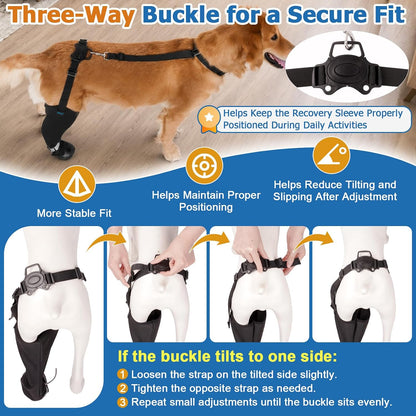 BARKLESS Rear Leg Sleeve with Paw Protector, Dog Bootie to Prevent Licking